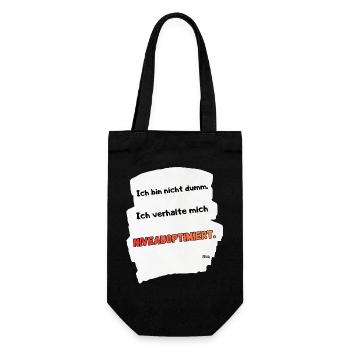 NIVEOPTIMIERT Spruchmotiv - Geschenkbeutel für Flaschen - Schwarz - Vorne