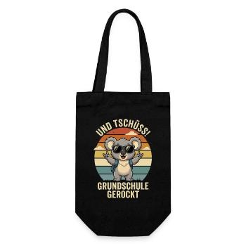 Und Tschuess Grundschule Rocked - Geschenkbeutel für Flaschen - Schwarz - Vorne