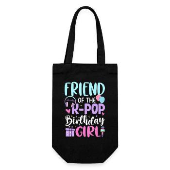 Friend of The K-Pop Birthday Girl - Geschenkbeutel für Flaschen - Schwarz - Vorne