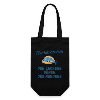  Fischbrötchen Der Leckere Döner Des Nordens - Geschenkbeutel für Flaschen - Schwarz - Vorne