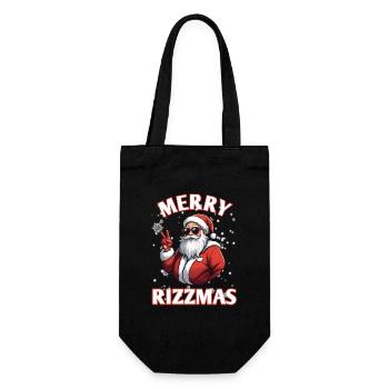 Merry Rizzmas Funny Santa Christmas Gift - Gift Bag for Bottles - black - Front