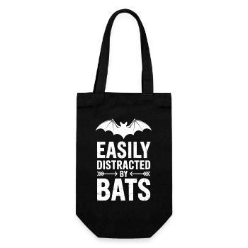 Fledermaus Sprüche Lustiges Fledermaus Geschenk - Geschenkbeutel für Flaschen - Schwarz - Vorne