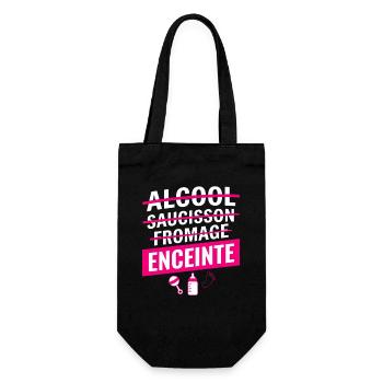 Humour Grossesse Fille Sans Alcool Fromage - Sac à bouteille - noir - Devant