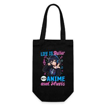 Anime et musique Chibi - Sac à bouteille - noir - Devant