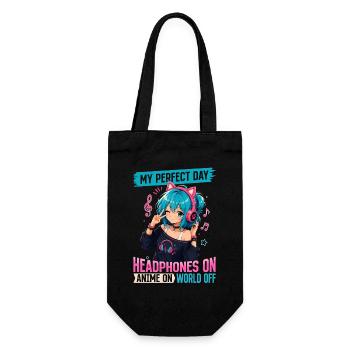 Anime et musique Chibi - Sac à bouteille - noir - Devant