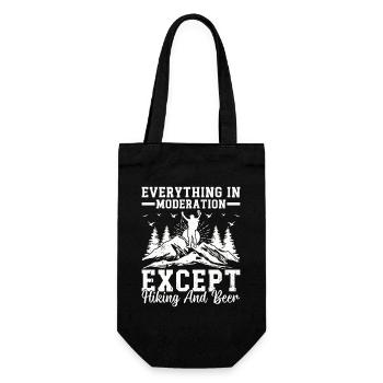 Everything In Moderation Except Hiking and Beer - Gift Bag for Bottles - black - Front
