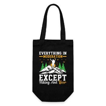 Everything In Moderation Except Hiking and Beer - Geschenkbeutel für Flaschen - Schwarz - Vorne