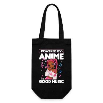 Anime and Music Chibi Black Girl - Gift Bag for Bottles - black - Front