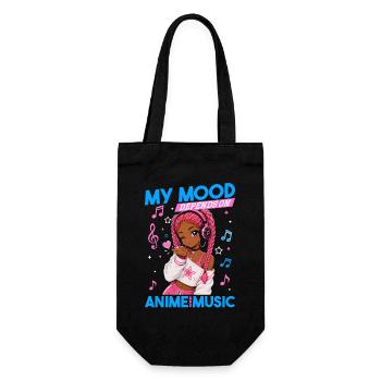 Anime and Music Chibi Black Girl - Gift Bag for Bottles - black - Front