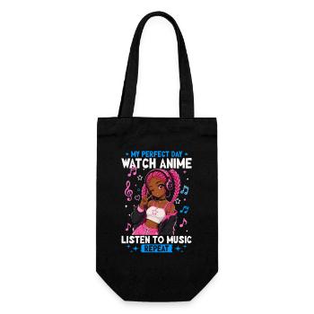 Anime and Music Chibi Black Girl - Gift Bag for Bottles - black - Front