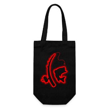 Angel Angeln Herren Kinder Jungen Angler - Geschenkbeutel für Flaschen - Schwarz - Vorne