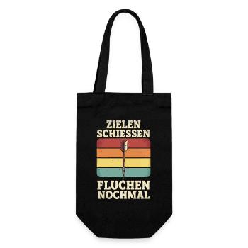 Zielen Schießen Fluchen Wieder - Geschenkbeutel für Flaschen - Schwarz - Vorne
