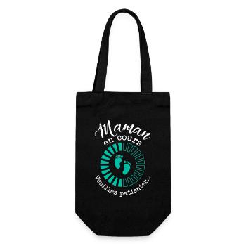 Maman En Cours Veuillez Patienter Grossesse - Sac à bouteille - noir - Devant