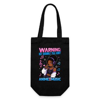 Anime and Music Chibi Black Girl - Gift Bag for Bottles - black - Front