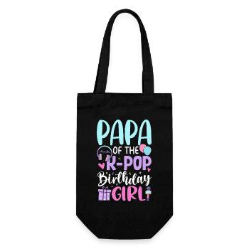 Papa of The K-Pop Birthday Girl - Geschenkbeutel für Flaschen - Schwarz - Vorne