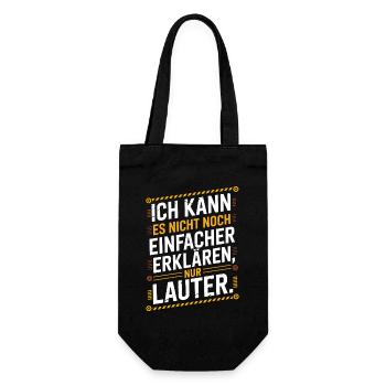 Nicht Einfacher Erklären Nur Lauter Lehrer Büro - Geschenkbeutel für Flaschen - Schwarz - Vorne