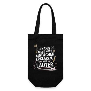 Nicht Einfacher Erklären Nur Lauter Lehrer Büro - Geschenkbeutel für Flaschen - Schwarz - Vorne