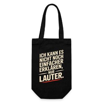 Nicht Einfacher Erklären Nur Lauter Lehrer Büro - Geschenkbeutel für Flaschen - Schwarz - Vorne