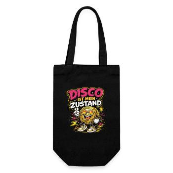 Disco ist mein Zustand Cartoon Spruch - Geschenkbeutel für Flaschen - Schwarz - Vorne