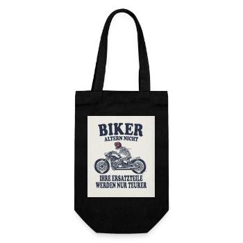 Biker altern nicht Ersatzteile werden teurer - Geschenkbeutel für Flaschen - Schwarz - Vorne