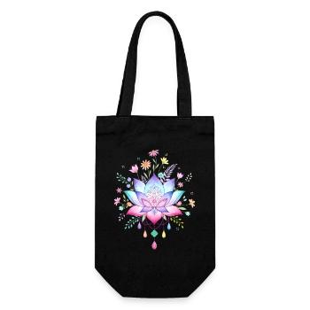 Spirituality Lotus Flower Yoga Meditation Zen - Gift Bag for Bottles - black - Front