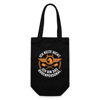 Pferde Ich Reite Nicht Ich Bin Das Bodenpersonal - Geschenkbeutel für Flaschen - Schwarz - Vorne