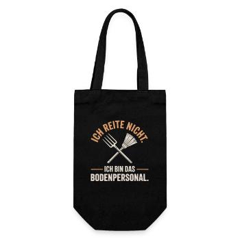 Pferde Ich Reite Nicht Ich Bin Das Bodenpersonal - Geschenkbeutel für Flaschen - Schwarz - Vorne