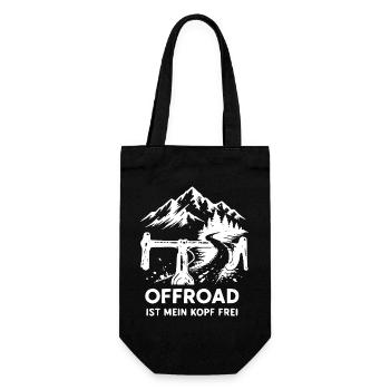 Offroad Freiheit Bergpfad - Geschenkbeutel für Flaschen - Schwarz - Vorne