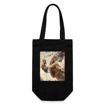 F-CAW-F Rooster Meme – Funny Sarcasm Saying - Gift Bag for Bottles - black - Front