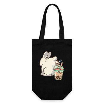 Bubble Tea Boba Drôle de Lapin mignon - Sac à bouteille - noir - Devant