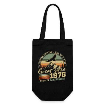 1976 Vintage Vintage Anniversaire Rétro - Sac à bouteille - noir - Devant