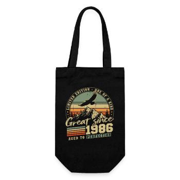 Anniversaire vintage vintage rétro 1986 - Sac à bouteille - noir - Devant