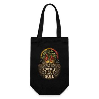 Le cultivateur de piments Chilis Scoville commence dans le sol - Sac à bouteille - noir - Devant