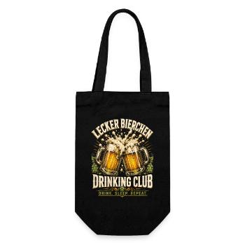 Lecker Bierclub Trinkfreude - Geschenkbeutel für Flaschen - Schwarz - Vorne