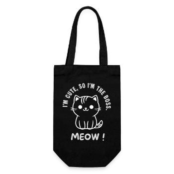 I'm Cute So I'm The Cute Cat - Gift Bag for Bottles - black - Front