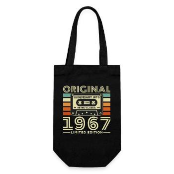 60 Jahre 1967 Vintage Retro Geburtstagsgeschenk - Geschenkbeutel für Flaschen - Schwarz - Vorne