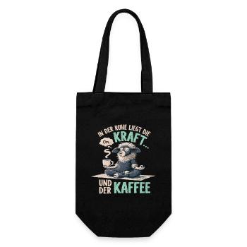 Yoga Schaf Kaffee Morgenmuffel Namaste - Geschenkbeutel für Flaschen - Schwarz - Vorne
