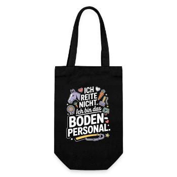 Pferde Ich Reite Nicht Ich Bin Das Bodenpersonal - Geschenkbeutel für Flaschen - Schwarz - Vorne
