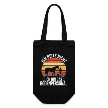 Pferde Ich Reite Nicht Ich Bin Das Bodenpersonal - Geschenkbeutel für Flaschen - Schwarz - Vorne