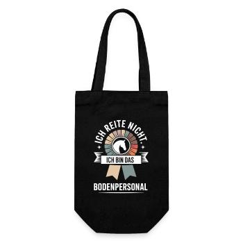Pferde Ich Reite Nicht Ich Bin Das Bodenpersonal - Geschenkbeutel für Flaschen - Schwarz - Vorne