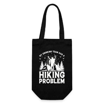 Mon équipe de beuverie a un problème de randonnée - Hiki drôle - Sac à bouteille - noir - Devant