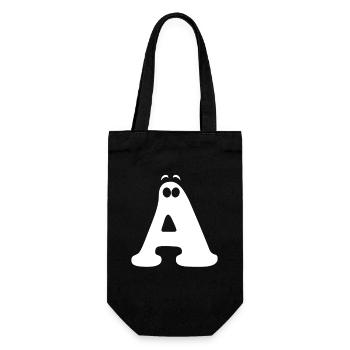 Imprimé grand style A | Lettre A du logo A drôle - Sac à bouteille - noir - Devant