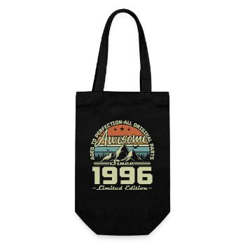 30th Birthday Gift 1996 Vintage Retro - Gift Bag for Bottles - black - Front