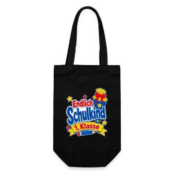Einschulung Endlich Schulkind 1. Klasse Schultüte - Sac à bouteille - noir - Devant