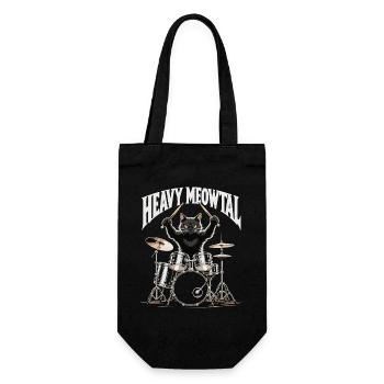 Heavy Metal Cat à la batterie - Sac à bouteille - noir - Devant