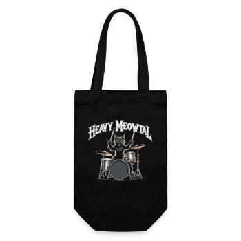 Heavy Metal Cat à la batterie - Sac à bouteille - noir - Devant