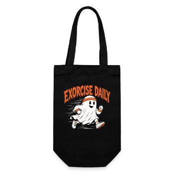 Halloween, Fitness, Sport, Joggen, Jogger Geist - Geschenkbeutel für Flaschen - Schwarz - Vorne