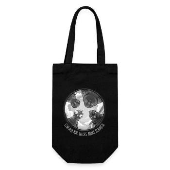EINFACH MAL IN DIE RÖHRE SCHAUEN Monochrom -Tauben - Geschenkbeutel für Flaschen - Schwarz - Vorne