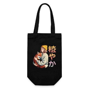 Câlin de Fox Girl 穏やか Tranquillité japonaise - Sac à bouteille - noir - Devant
