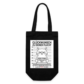 Glückwunsch zur Flucht Abschied Kollege - Geschenkbeutel für Flaschen - Schwarz - Vorne